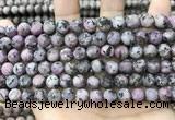 CLJ585 15 inches 8mm round matte sesame jasper beads