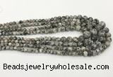 CLJ610 6mm - 14mm round sesame jasper graduated beads