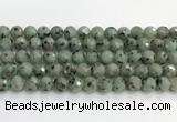 CLJ642 15.5 inches 10mm faceted round sesame jasper beads wholesale