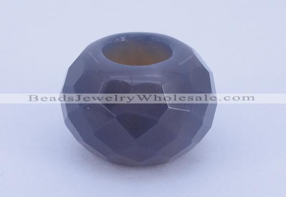 CLO10 19*30mm faceted rondelle loose grey agate gemstone beads wholesale