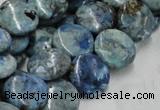 CLR09 16 inches 20mm flat round larimar gemstone beads wholesale