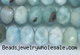 CLR102 15.5 inches 4*7mm faceted rondelle larimar gemstone beads