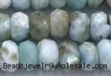 CLR148 15 inches 4*6mm faceted rondelle larimar beads wholesale
