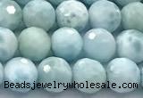 CLR154 15 inches 7mm faceted round larimar gemstone beads