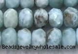 CLR161 15 inches 6*7mm faceted rondelle larimar beads wholesale