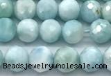 CLR163 15 inches 6mm faceted round larimar gemstone beads