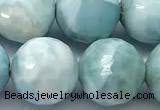 CLR168 15 inches 12mm faceted round larimar gemstone beads