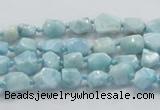 CLR25 15.5 inches 6*8mm nugget natural larimar gemstone chips beads