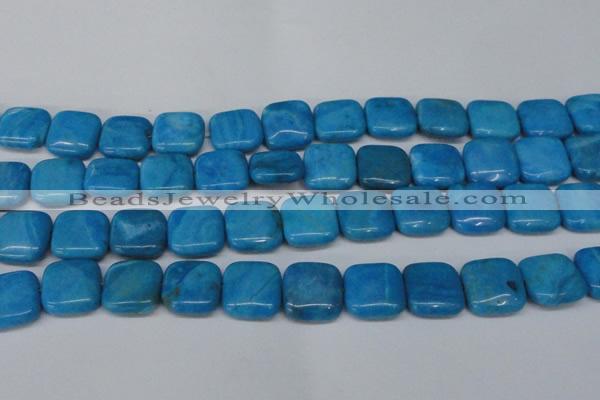 CLR434 15.5 inches 18*18mm square dyed larimar gemstone beads
