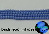 CLU125 15.5 inches 4*6mm rondelle blue luminous stone beads