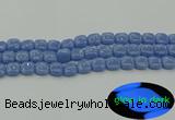 CLU151 15.5 inches 10*10mm square blue luminous stone beads