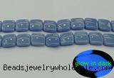 CLU155 15.5 inches 18*18mm square blue luminous stone beads