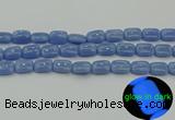 CLU161 15.5 inches 10*14mm rectangle blue luminous stone beads