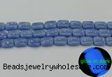 CLU162 15.5 inches 12*16mm rectangle blue luminous stone beads