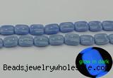 CLU167 15.5 inches 15*20mm rectangle blue luminous stone beads