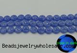 CLU172 15.5 inches 12mm flat round blue luminous stone beads