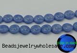 CLU176 15.5 inches 20mm flat round blue luminous stone beads