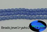 CLU191 15.5 inches 10*10mm square blue luminous stone beads