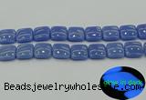 CLU195 15.5 inches 18*18mm square blue luminous stone beads