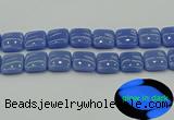 CLU196 15.5 inches 20*20mm square blue luminous stone beads