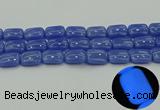 CLU204 15.5 inches 15*20mm rectangle blue luminous stone beads