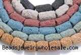 CLV16 14 inches column shape natural lava loose beads wholesale