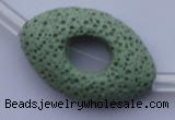 CLV28 16.5 inches 20*32mm oval green natural lava beads wholesale