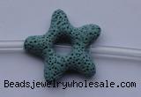 CLV31 15.5 inches 7*32mm star blue natural lava beads wholesale