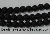 CLV483 15.5 inches 6mm round black lava beads wholesale