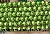 CLV546 15.5 inches 8mm round plated lava beads wholesale