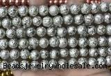 CLV550 15.5 inches 10mm round plated lava beads wholesale