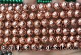 CLV553 15.5 inches 10mm round plated lava beads wholesale