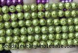 CLV555 15.5 inches 10mm round plated lava beads wholesale