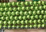 CLV556 15.5 inches 10mm round plated lava beads wholesale