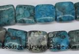 CMB51 15.5 inches 14*14mm square dyed natural medical stone beads