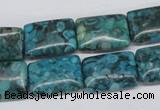 CMB57 15.5 inches 13*18mm rectangle dyed natural medical stone beads