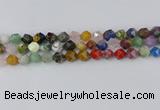 CME108 15.5 inches 10mm faceted nuggets mixed gemstone beads