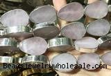 CME505 12 inches 18*28mm - 20*30mm flat teardrop rose quartz beads