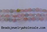 CMG253 15.5 inches 10mm faceted coin morganite beads