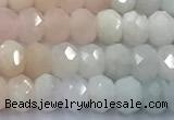 CMG456 15 inches 4*6mm faceted rondelle morganite beads