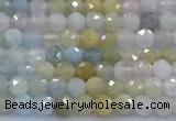 CMG471 15 inches 3mm faceted round morganite beads