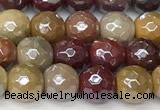 CMK355 15 inches 6mm faceted round AB-color mookaite beads