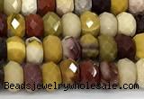 CMK375 15 inches 4*6mm faceted rondelle mookaite beads