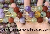 CMQ555 15.5 inches 14mm faceted round colorfull quartz beads