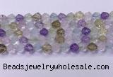 CMQ577 15.5 inches 10mm faceted round mixed quartz beads