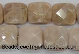 CMS110 15.5 inches 20*20mm faceted square moonstone gemstone beads
