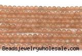 CMS2251 15 inches 6mm round orange moonstone beads wholesale