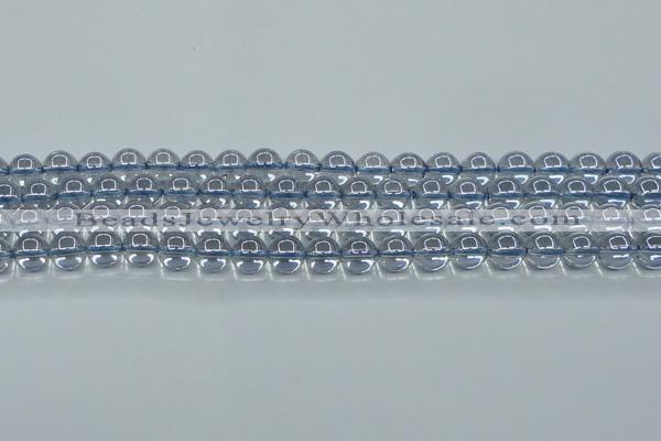 CNC511 15.5 inches 10mm round dyed natural white crystal beads