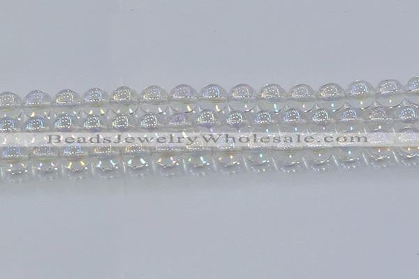CNC573 15.5 inches 12mm round plated natural white crystal beads