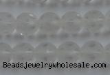 CNC82 15.5 inches 8mm carved round matte white crystal beads